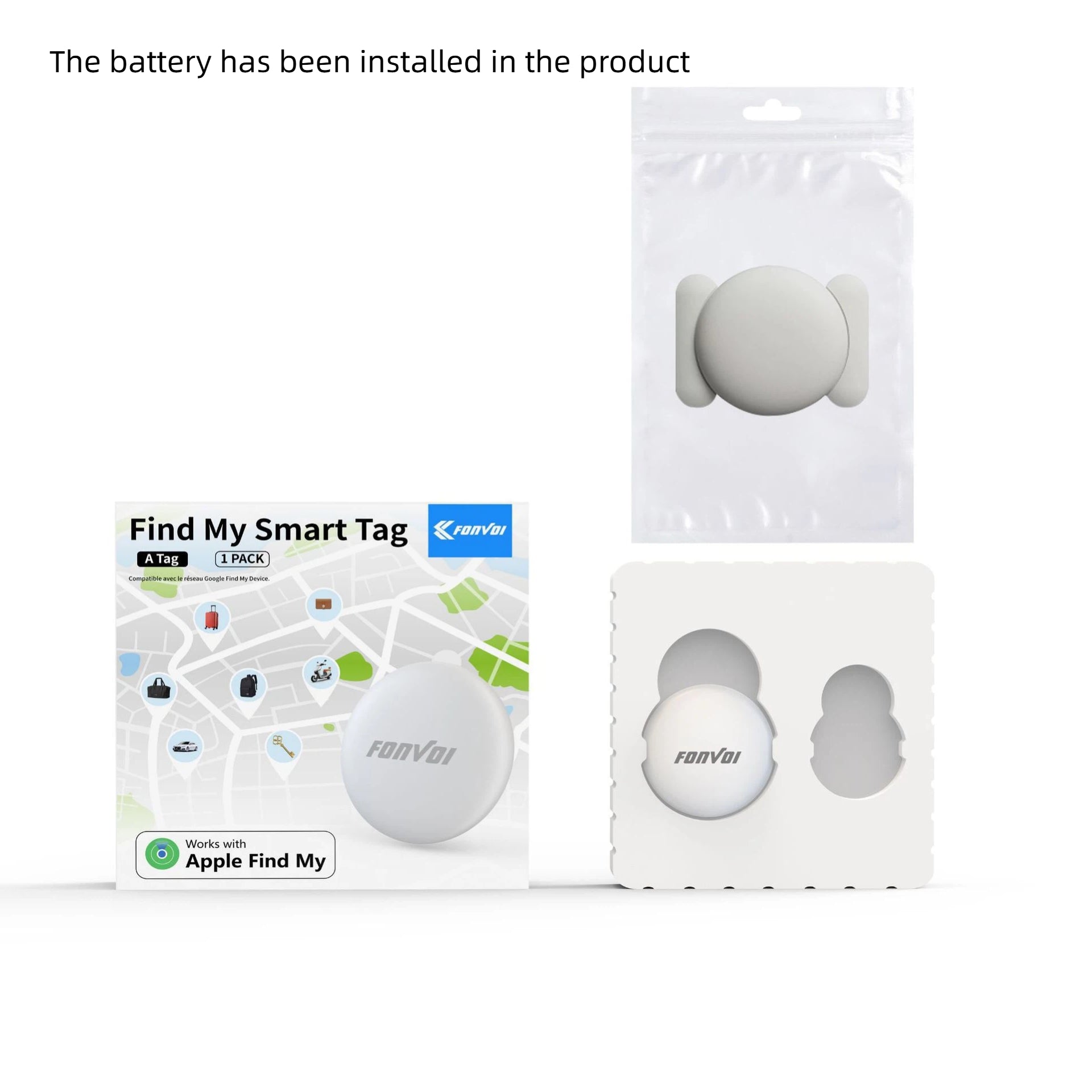 Intelligent AirTag locator suitable for Apple findmy anti loss device bike wallet luggage anti loss locator
