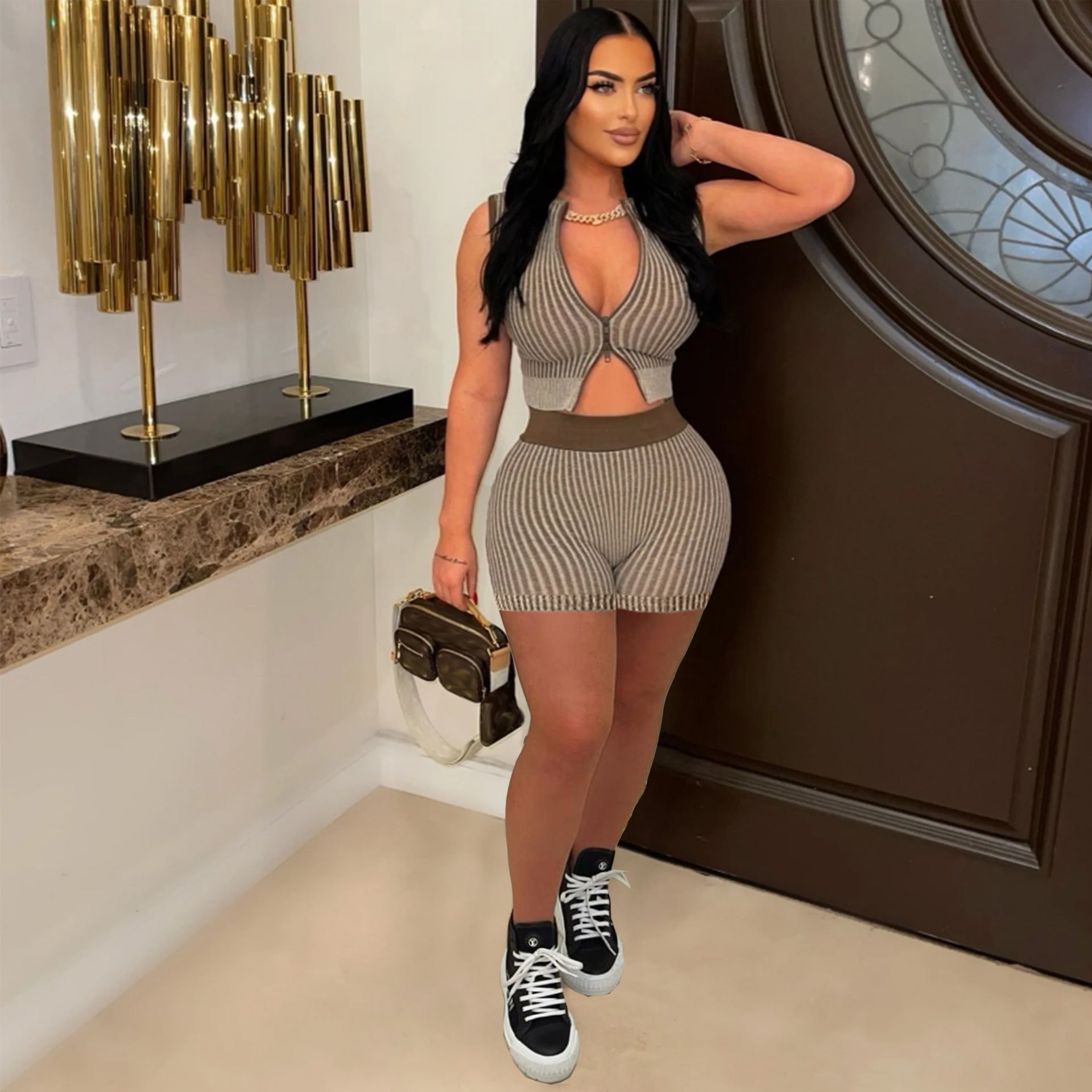 Sleeveless top and shorts set